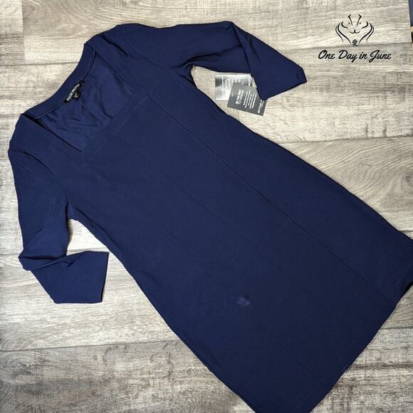 Boston Proper Square Neck Long Sleeve Mini Dress Size XS - Picture 1 of 5